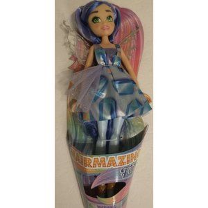 Hairmazing Doll Fairy 12" Blue Long Hair Green Eyes New Buffer fly Wings